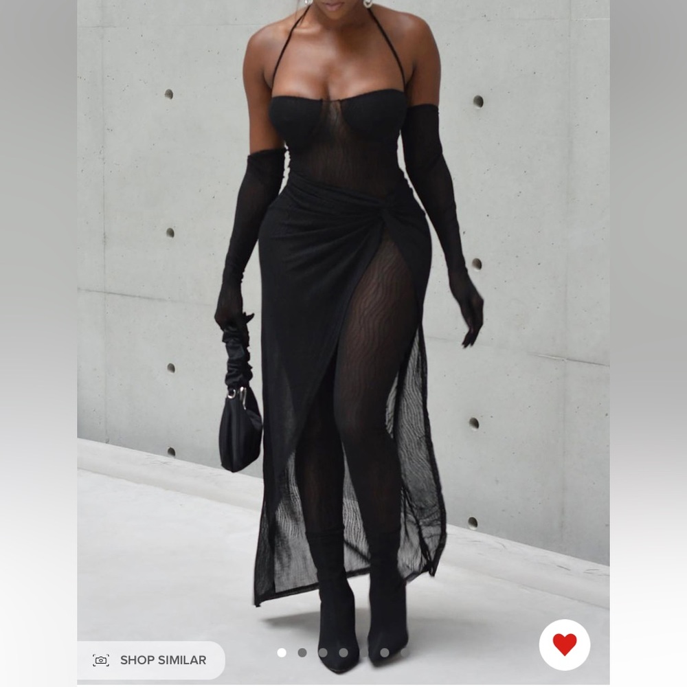 Fashion Nova Mesh 3 set Jumpsuit